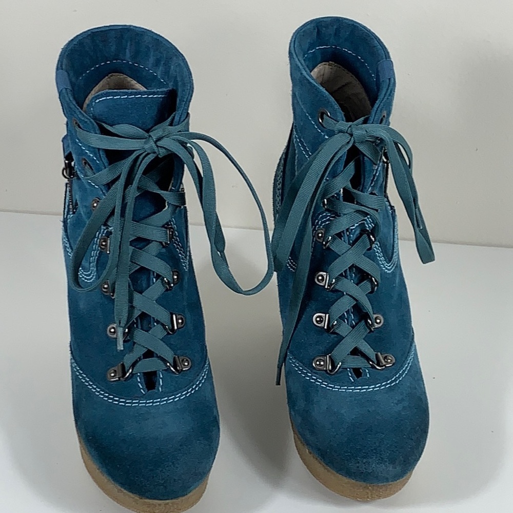 DIESEL SUEDE PLATFORM WEDGE BOOTS Sz 6.5 - Picture 2 of 12